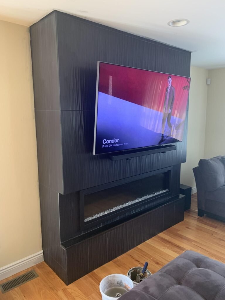 Custom built-in media wall completed by ZEFI GROUP